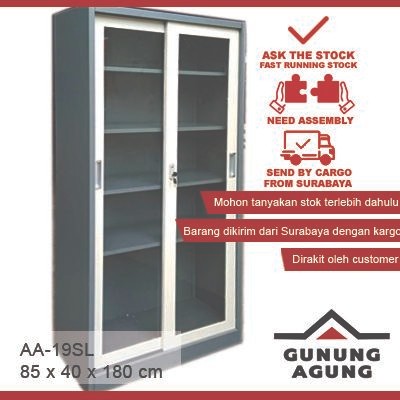 

LANGSUNG DIPROSES Lemari Besi Sliding 2 Pintu AA-19SL - Lemari Arsip / Filling Cabinet