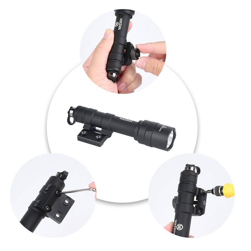 WADSN M600B M300C M600U Tactical Flashlight M-Lok Keymod Offset Mount Rail Weapon Scout Light M600 M
