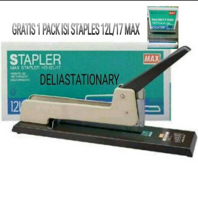 

STAPLER BESAR 12L/17 MERK MAX GRATIS 1 PACK ISI STAPLER