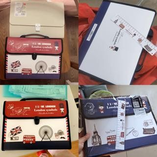 

Ready- Document Folder Organizer Bag Tas Dokumen Map A4 Expanding Slot File Folder Tema London