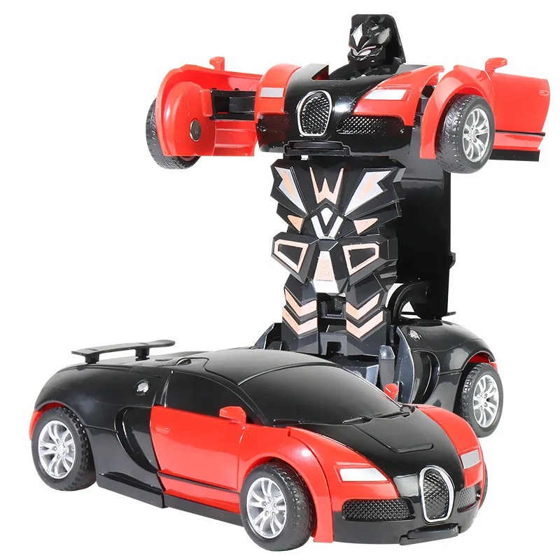 Children'S Toy One-Click Impact Deformation Car Robot Car Inertia Toy Car Boys And Girls Toy