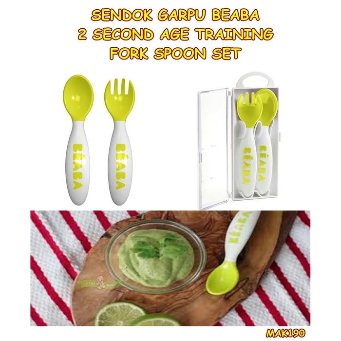 Pawongenz Mak190 Sendok Garpu Anak Beaba Set 2 Second Age Training Fork Spoon