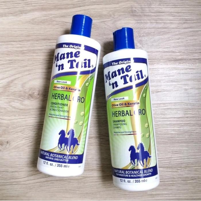 Mane n Tail HERBAL GRO Shampoo / Conditioner 355ml Shampo Kuda Oilve Oil Keratin Anti Rontok