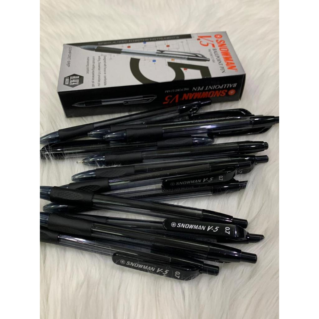 

12pc Pulpen V5 Hitam / Ballpoint V5 Cetek