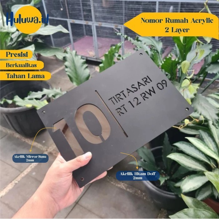 

Ready- Nomor Rumah Acrylic Alamat / Alamat Cafe Cantik / Premium / Custom