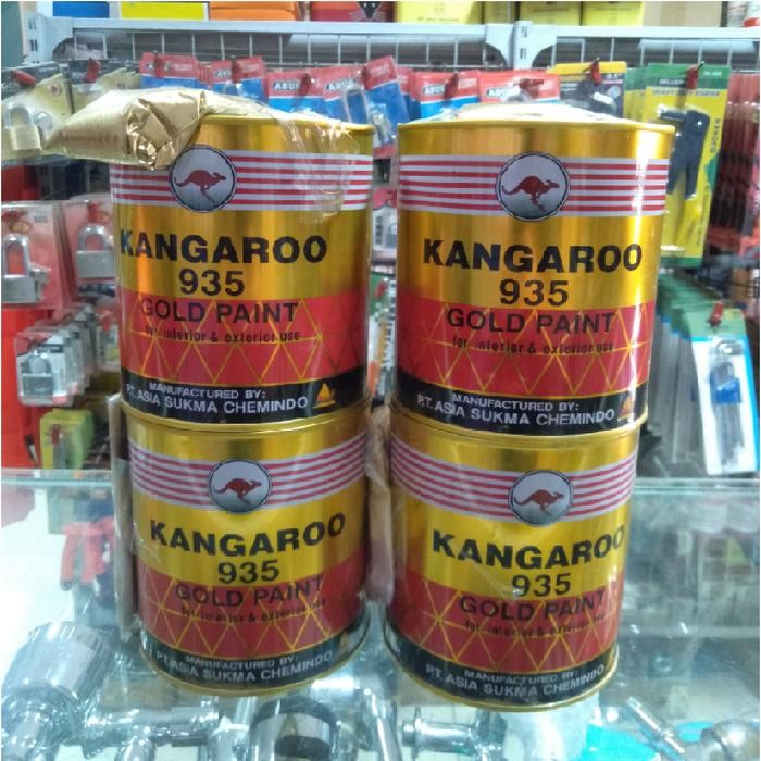 Lilissto Shop Cat Minyak Besi Metal Kayu Warna Gold Emas Kangaroo Isi 1 Liter Cat Besi Pagar Pintu