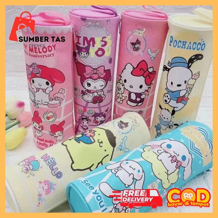 

ID TEMPAT PENSIL SANRIO BENTUK BULAT TEMPATPENCIL ANAK SEKOLAH TK SD SMP PENCILCASE SOFTCASE RANDOM