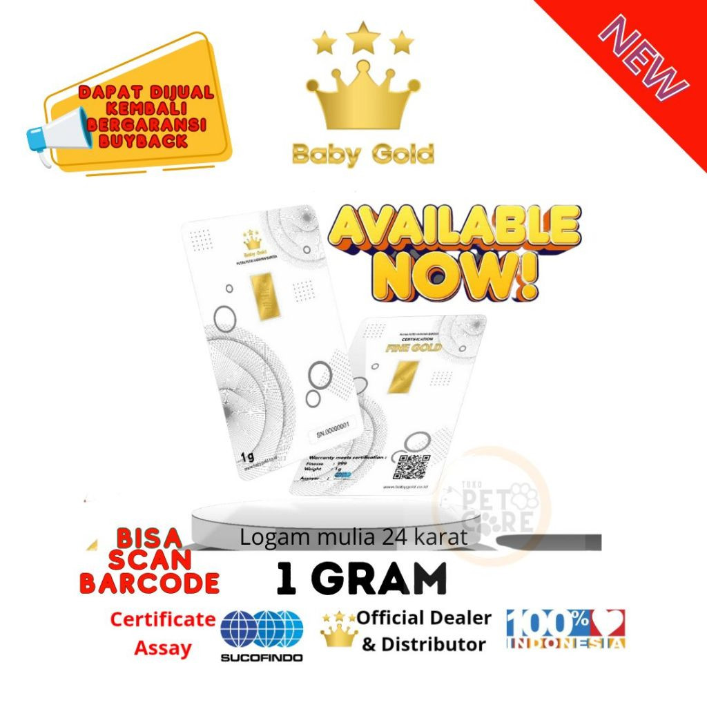 BABY GOLD 1 GRAM LOGAM MULIA EMAS MURNI