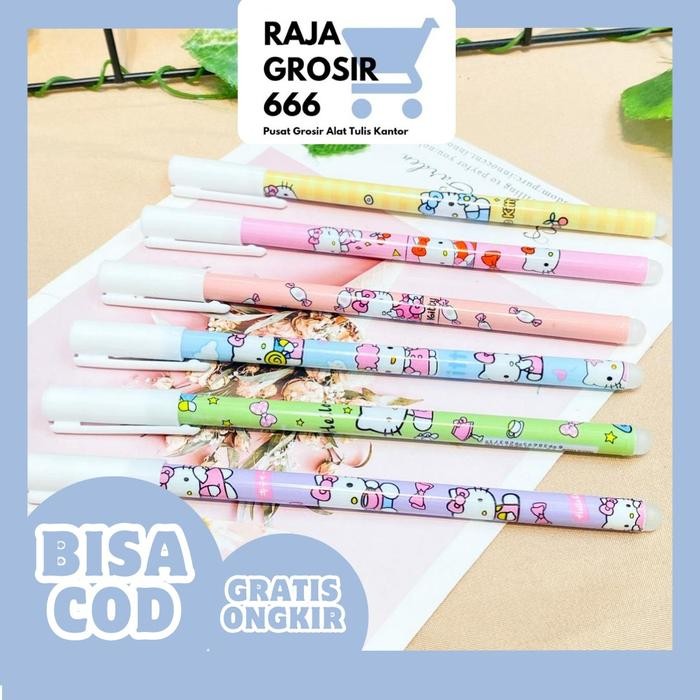 

ID PENA HELLO BISA DIHAPUS 1 LUSIN (12 PCS) PULPEN MURAH LUCU IMUT KOREA AESTHETIC COD