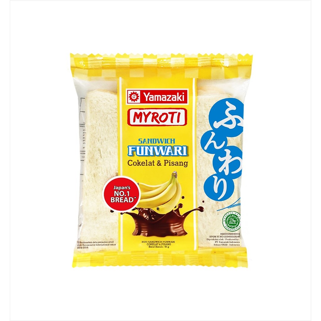 

MyRoti Roti Sandwich Funwari Cokelat dan Pisang 91 gram