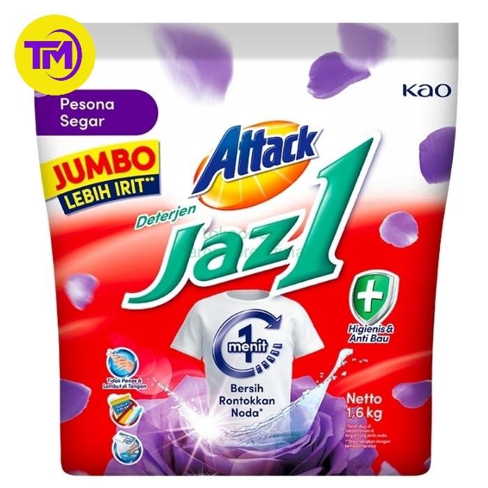 Attack Jazz 1 Deterjen Bubuk Pesona Segar Sabun Cuci Pakaian 1.6kg