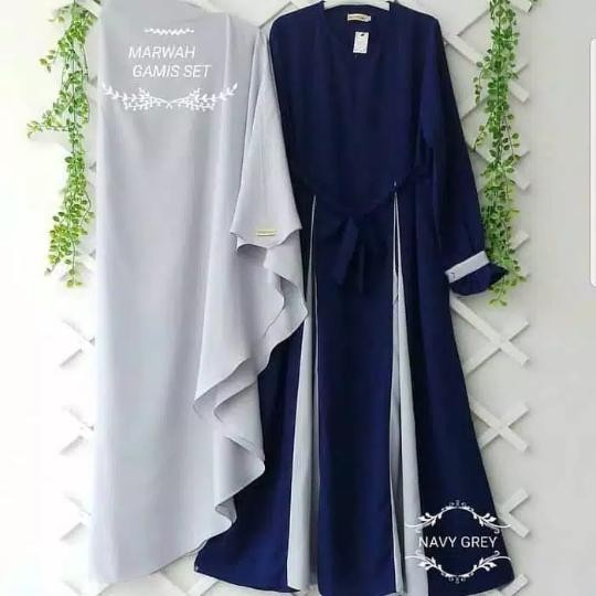 Elhijab- Baju Gamis Wanita / Setelan Gamis Marwah Syari Plus Jilbab