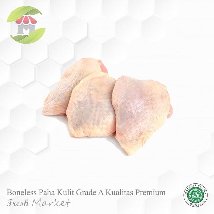 

BeliSkrg,KirimHariini- Fillet / Boneless Paha Kulit Ayam 1kg Filet Paha Ayam Kulit