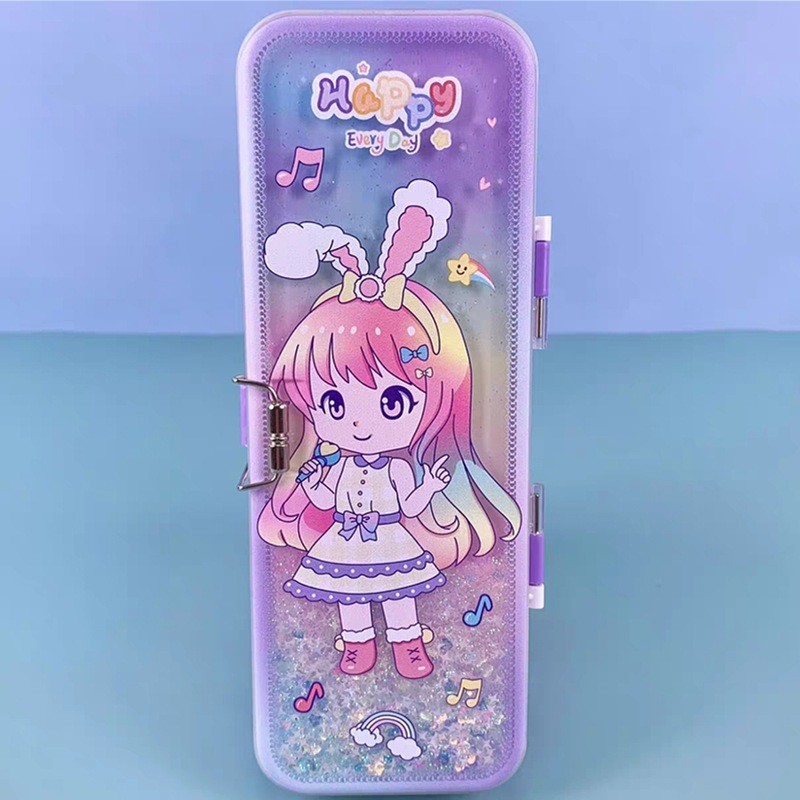 

K PENSIL GLITTER 35266 PENCIL CASE TEMPAT PENYIMPANAN ATK ALAT TULIS MENULIS LUCU IMUT GLITER