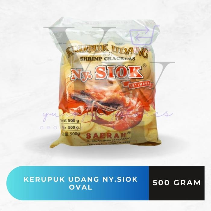 

PastikanDikirimLgsg- Kerupuk Udang Oval / Stik / Shrimp Crackers Ny. Siok 500 gram