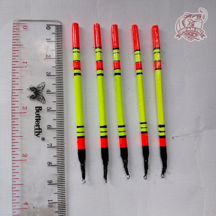 ( Isi 5 Pcs ) Pelampung Kumbul Merak Asli Panjang 9 Cm Ramping Cocok Untuk Mancing Galatama Motif