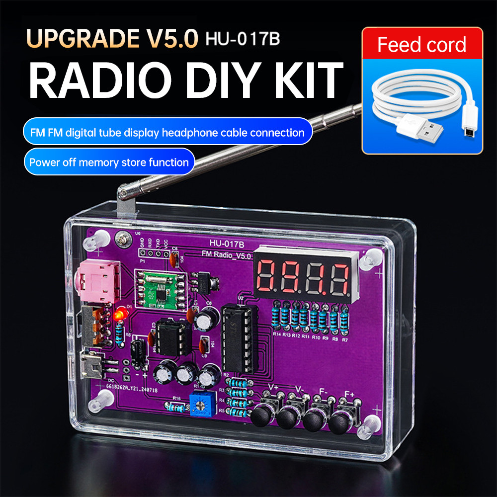 RDA5807S TDA2822 HU-017A/HU-017AB DIY Radio Kit 87-108MHz STC15W RDA5807 FM Electronic DIY Parts for