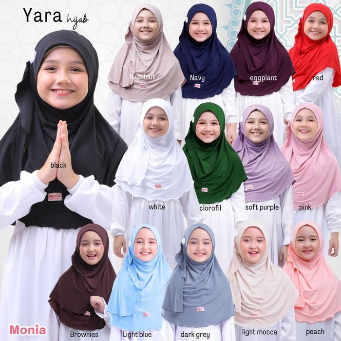 Hayat- Jilbab Anak Instant Yara Hijab Size L 6 - 10 Tahun By Monia Hijab Kids