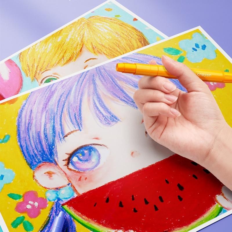 

krayon pensil warna lengkap set Krayon Dapat Dicuci Air Crayon Putar Inti untuk Anak Melukis tanpa