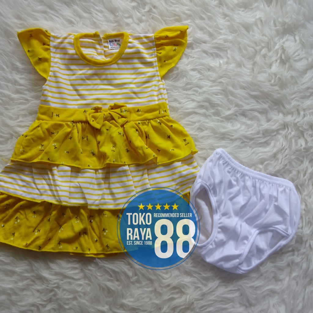 [Sdr-Sf17] Toko Raya 88, Setelan Dress Bayi 3 - 18 Bulan, Syifana Cherry Mini, Baju Rok Anak