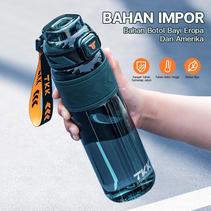Terlaris Tkk 1019 Botol Minum Cowok 600Ml Tritan Bpa Free Botol Minum Dewasa 1 Liter Sedotan Dan