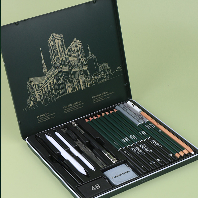 

Dr Pencil Gambar Set 19/27PCS Dr Sketch Pencil Set Tin Box Pensil Gambar