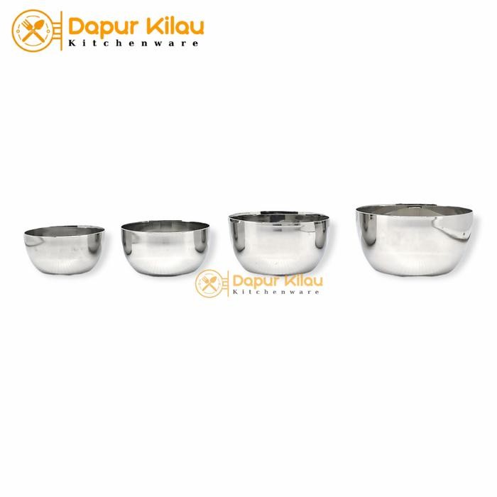 Mangkok Kecil Mini Stainless Tebal Tempat Bumbu Saos Kecap 6-8.5 cm