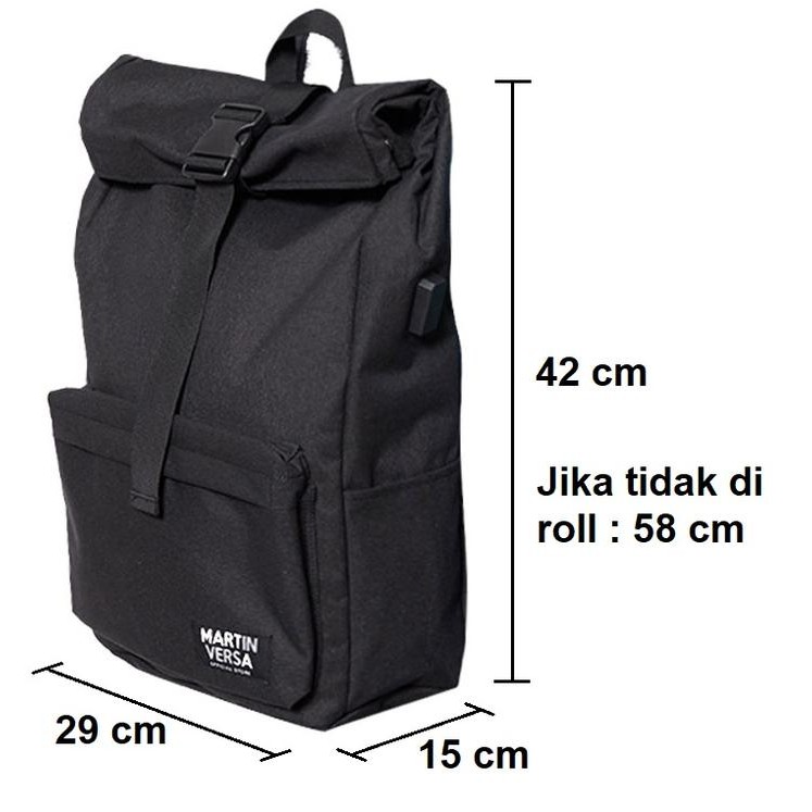 Bundling Martinversa TR12 Tas Ransel Roll Top dan WL7 Dompet Pouch