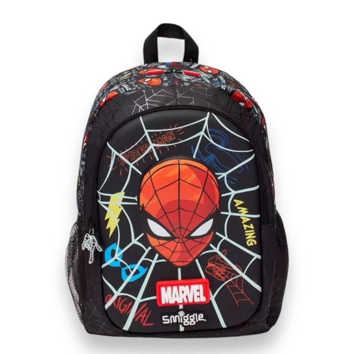 Tas Ransel Sekolah Anak SD-SMP Unisex Smigle Spiderman Senior Backpack Miror Grade Ori