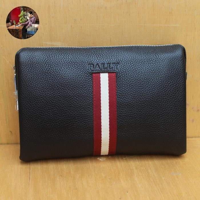 handbag kulit pria - Handbag Kulit Asli Pria Aigner - Clutch Pria