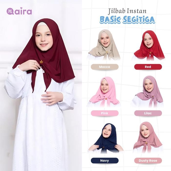 Khayr- Qaira Jilbab Anak Instan Basic Segitiga Polos