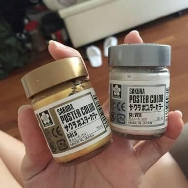 

sakura poster color 30ml gold/silver