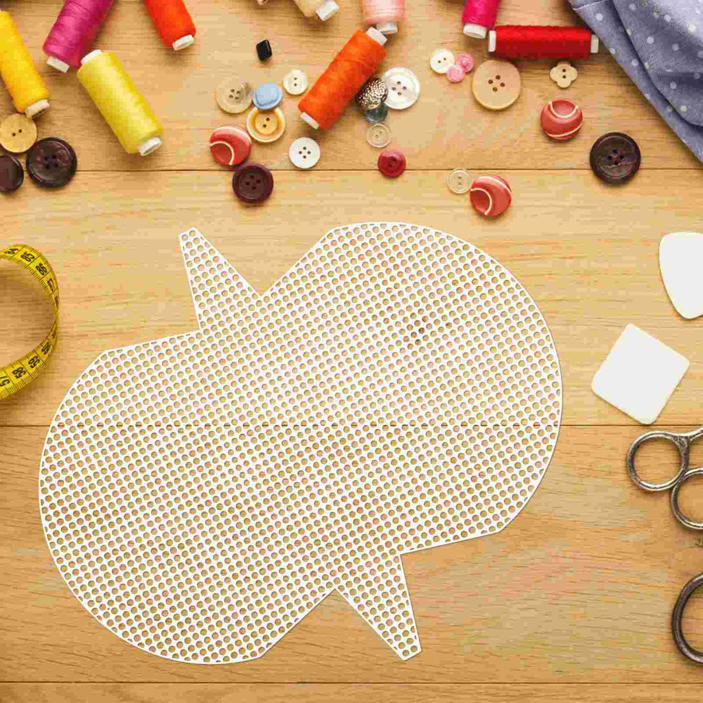 4 Pcs Cross Stitch Grid Board Mesh Plastic Canvas Kit DIY Bag Weaving Material Making Semicircle