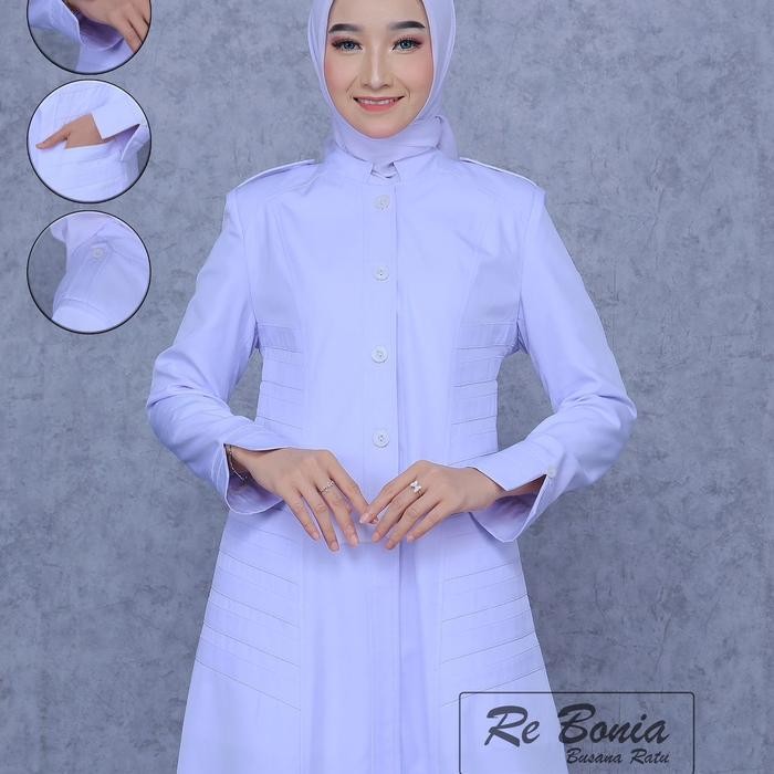 TERMURAH gamis putih seragam perawat seragam dinas kesehatan baju putih seragam putih gamis muslimah