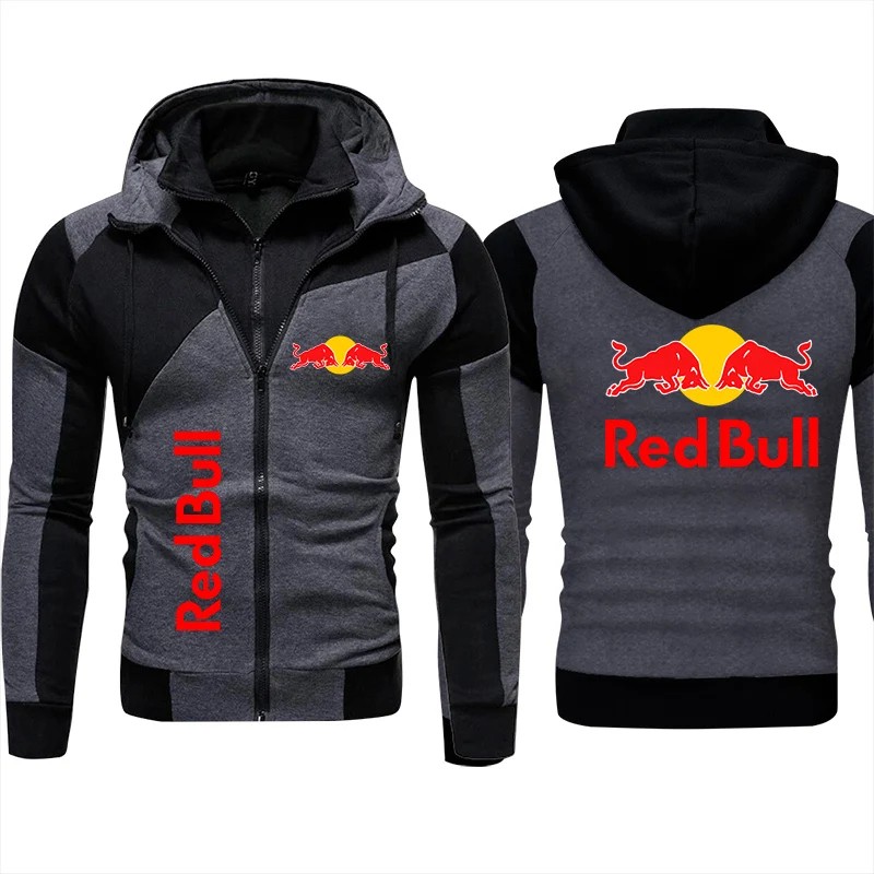 2024 Autumn Men Red Bull Logo Print Hoodie Sweatshirt Trendy Harajuku Pullover Men Sportswear Red Bu