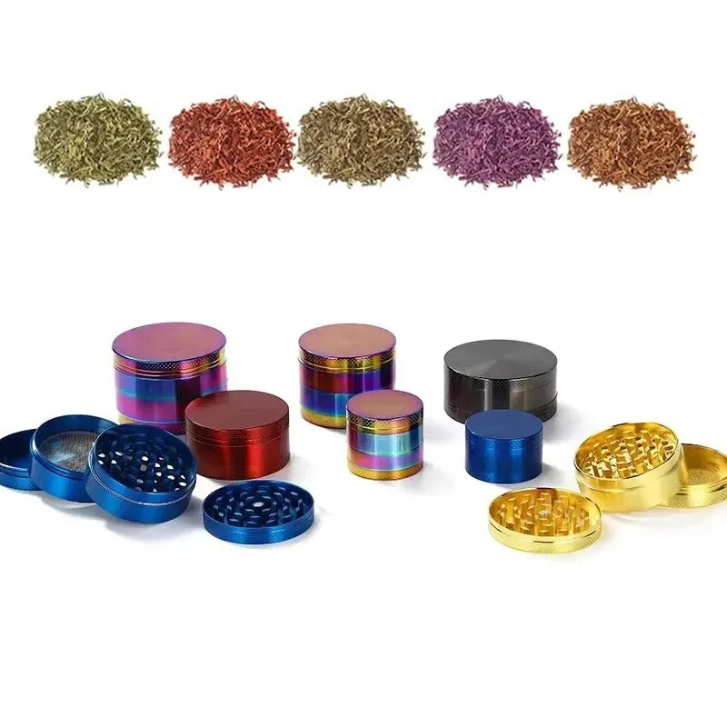 40mm 4-Layer Aluminum Herbal Herb Tobacco Grinders for Smoking Metal Tobacco Cutting Pipe Accessorie