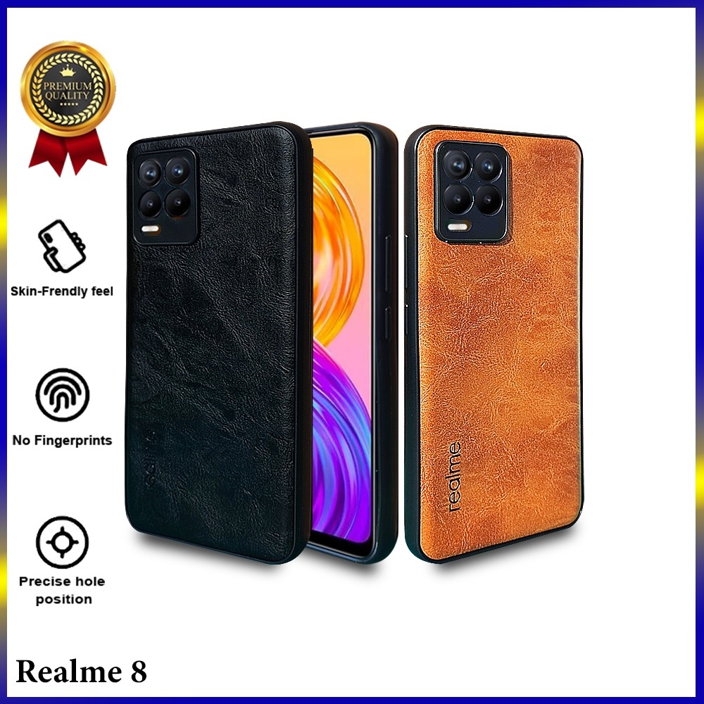 [ CUCI GUDANG ] Casing Hp Realme 8  Premium Leather Case Softcase Casing Kulit Slim Cover