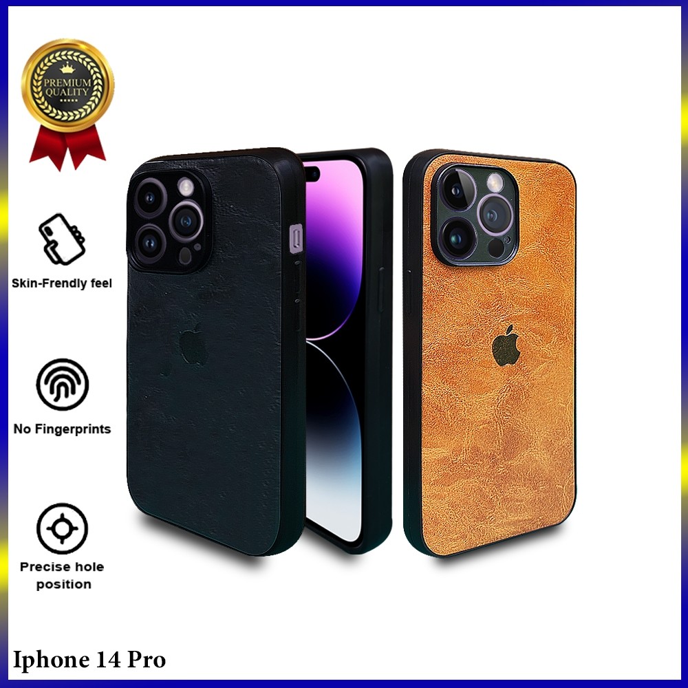 [ CUCI GUDANG ] Casing Hp Iphone 14 Pro Premium Leather Case Softcase Casing Kulit Slim Cover