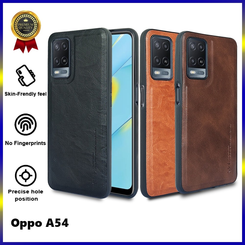[ CUCI GUDANG ] Casing Hp Oppo A54 Case SVL Leather Casing Slim Softcase Kulit