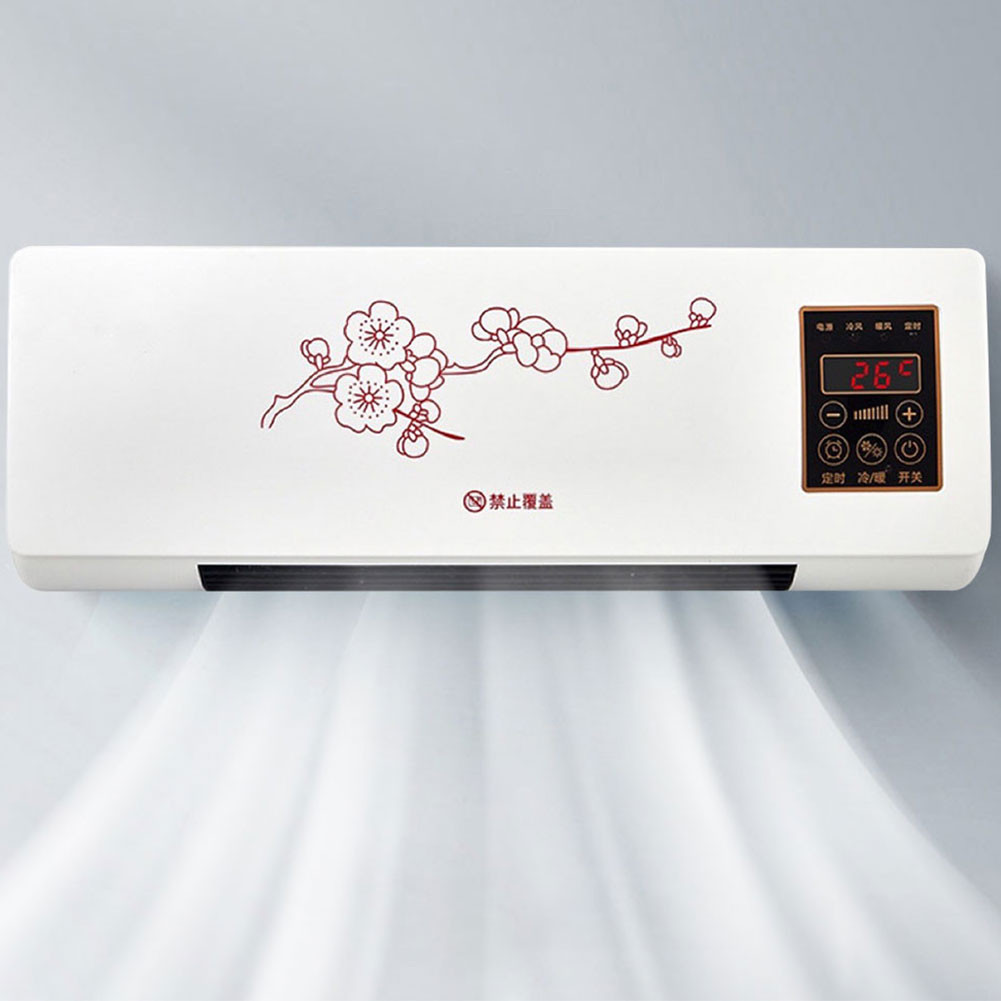 Mini Air Cooler Remote Control Wall Mounted Intelligent Heater Touch Screen 16-40 Degrees Adjustable