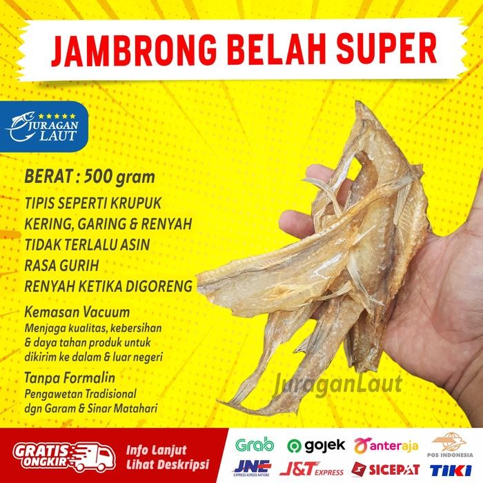 

terbaru !!! ikan asin jambrong siting sitting tipis kering belah super 500gr ready