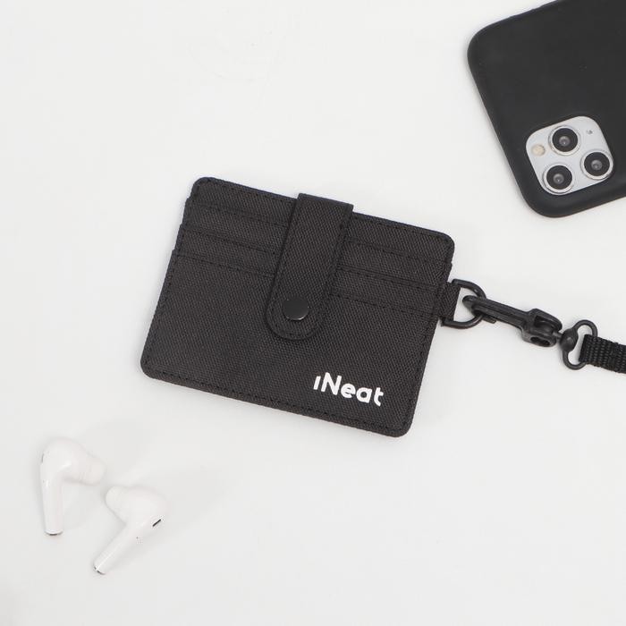 

Promo Ineat Card Holder Lanyard Hanging Wallet Black Dompet Kartu Polos Terlaris