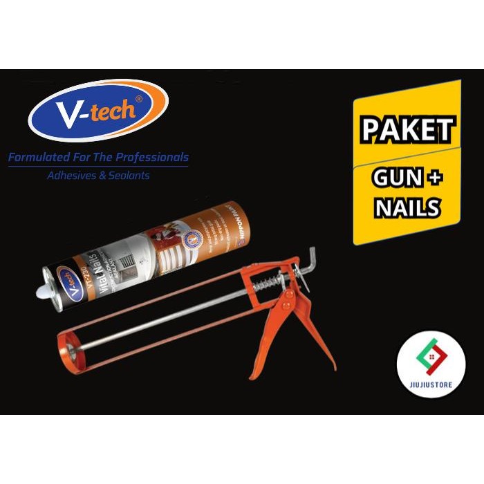 Ready Lem No More Nail Vital Nails + Gun Sealant Tembakan Besi Lem Tanpa Paku
