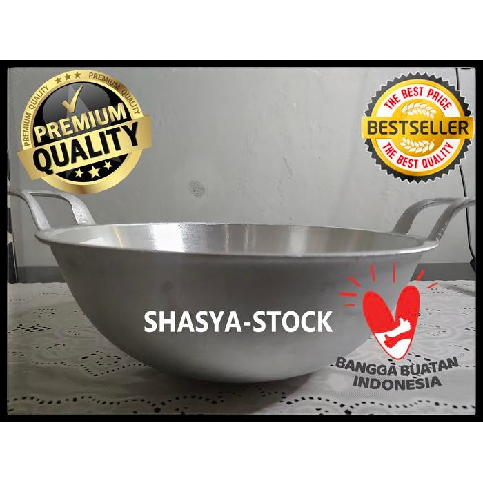 Wajan/Katel/Penggorengan/Kuali Aluminium Cekung Lebih Dalam No.16-24