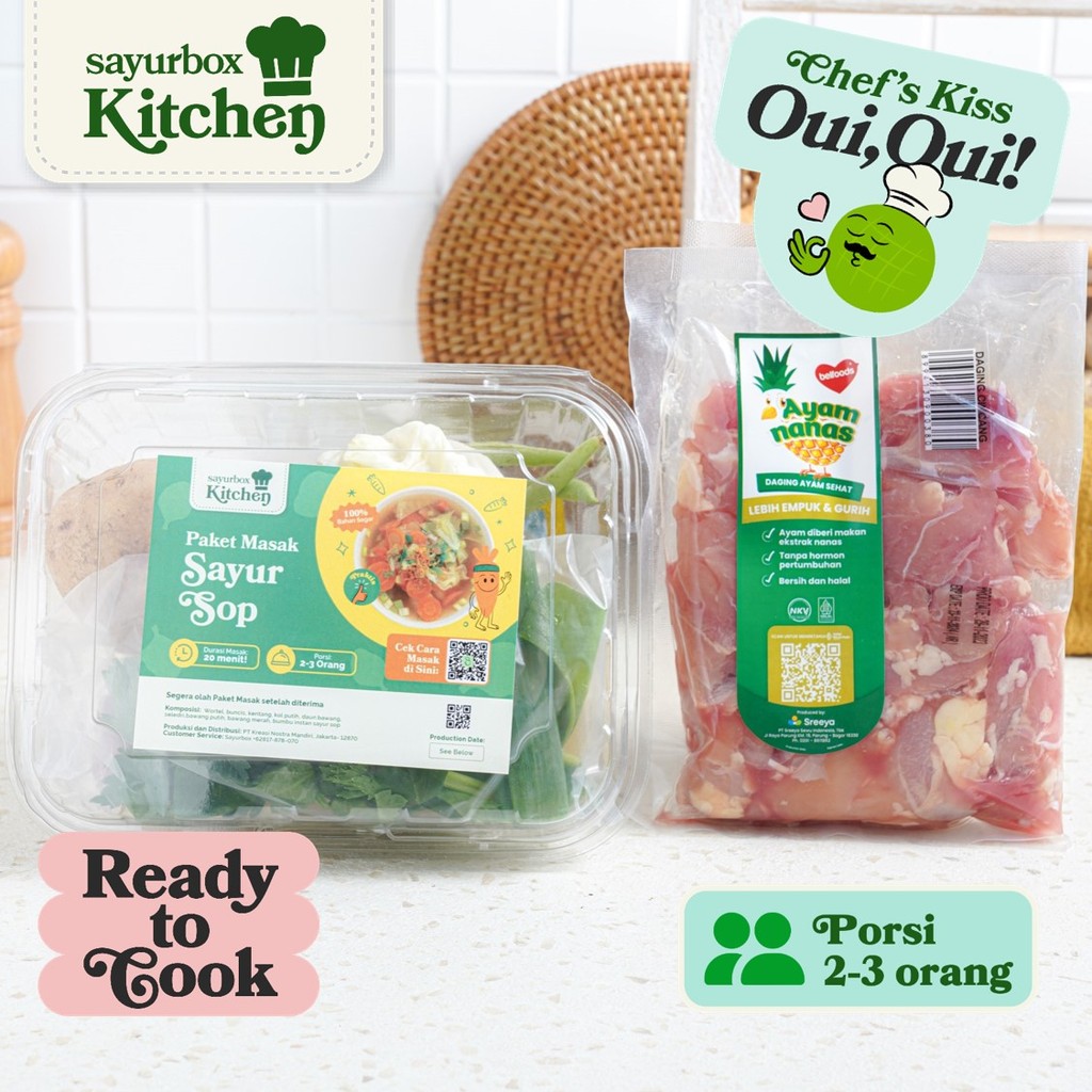 

Bundle - Sayurbox Kitchen Paket Masak Sayur Sop & Sreeya Ayam Cincang 1 pack