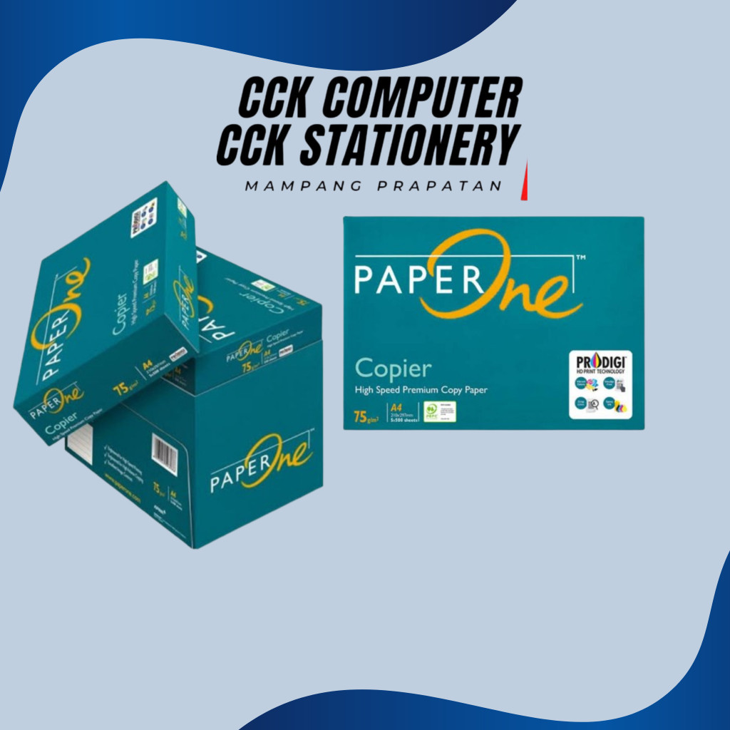 

Kertas HVS A4 75gr PAPER ONE kertas Print Fotocopy 70gr