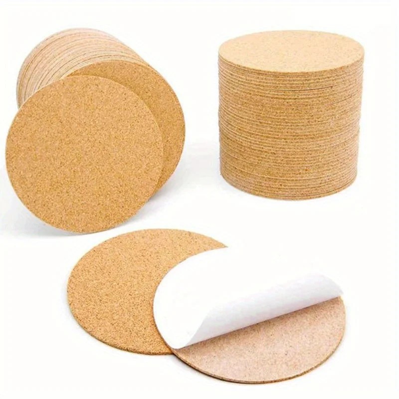 

10/50Pcs Circular Adhesive Self-Adhesive Cork Pad Anti Slip Pad Cork Washer 1Mm Glass Ceramic Cork