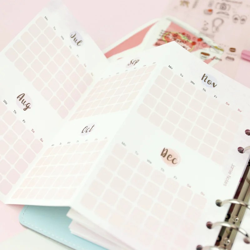 

Fromthenon Pink Cute Monthly Planner Inserts A5 A6 Notebook Refill Filler Papers 2024 2025 Agenda