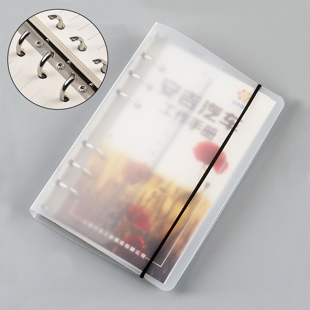 

Gift A5/A6/A4/B5 Folder Soft Shell Non-Punchable Detachable Ring Binder Cover Transparent Portable