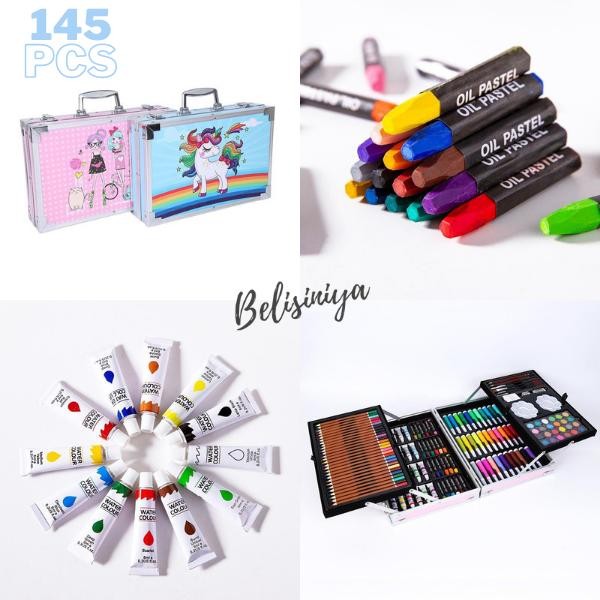 

Crayon Art Set Koper Set Crayon Mewarnai Anak Alat Lukis Anak 145 Pcs #Gratisongkir